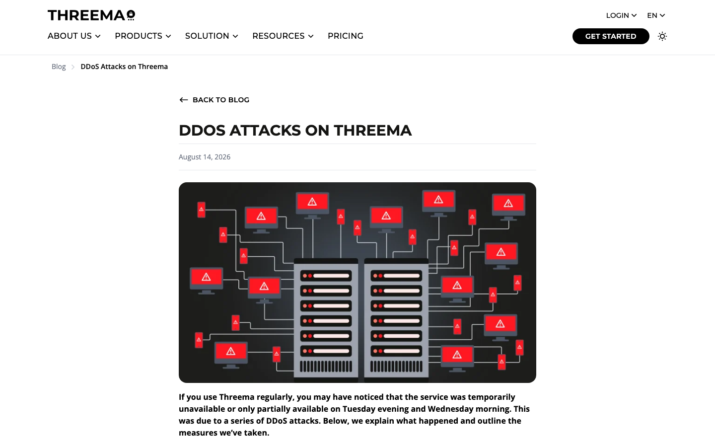Bluesky and Threema availability incidents