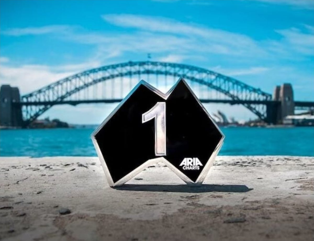 ARIA trophy overlooking Sydney Harbour