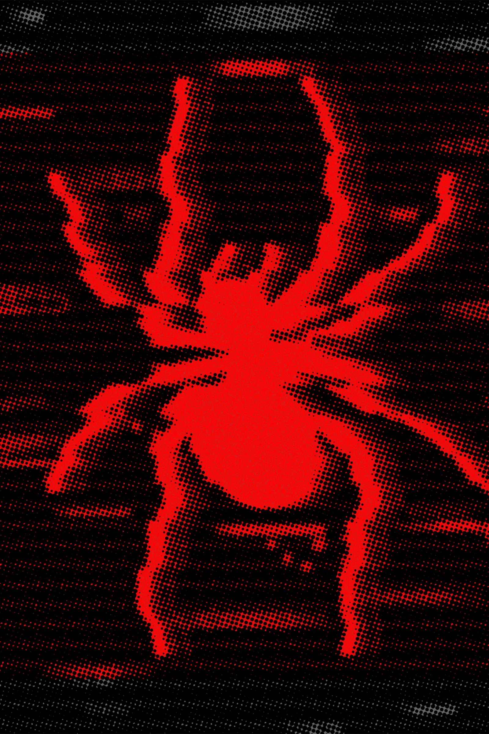 Scattered Spider themed red spider graphic